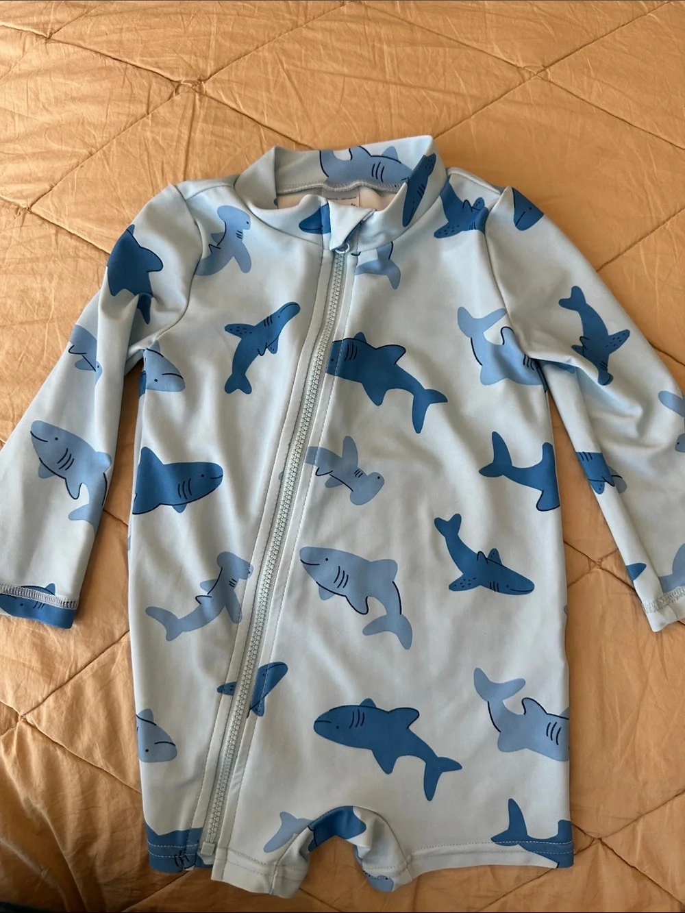 Monica and Andy Baseball Romper & Shark Swimsuit